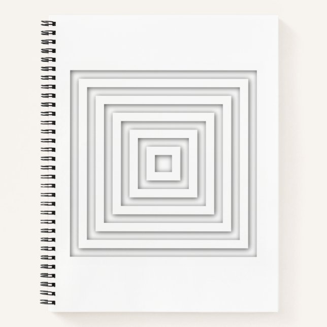 White Square Geometric Notebook (Front)