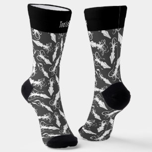 White Squid Pattern Socks