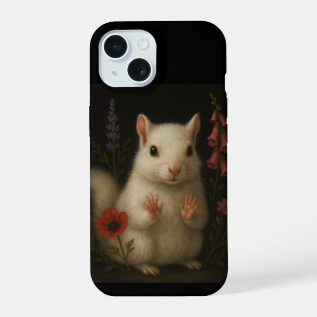 White Squirrel  iPhone 15 Case (Back)