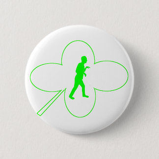 White St. Paddy's Shamrock Button w/ Logo