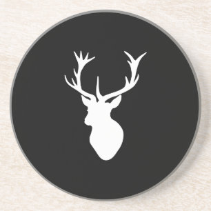 White Stag Head Coaster