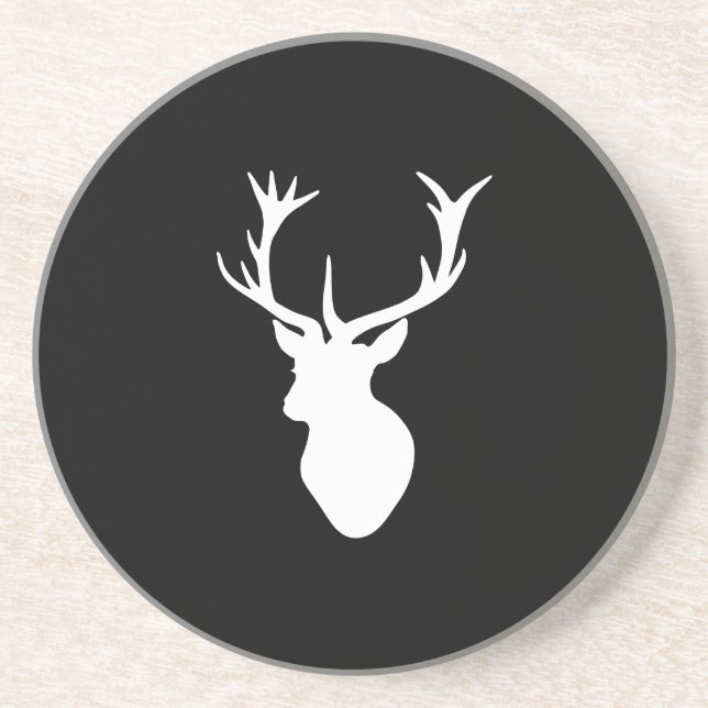 White Stag Head Coaster (Front)