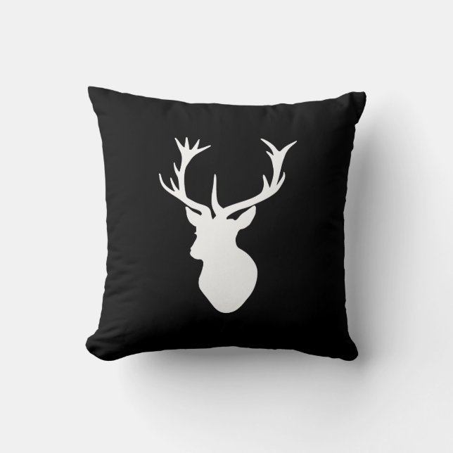 White Stag Head Cushion (Front)