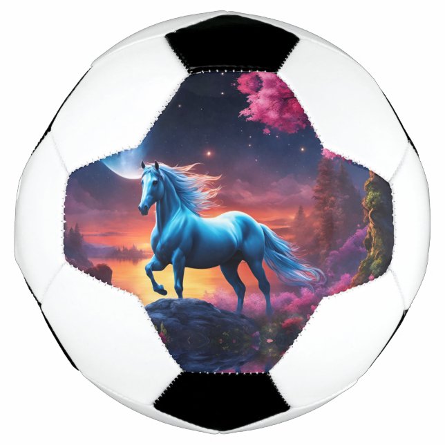 White Stallion Fantasy Pink Garden Soccer Ball (Front)