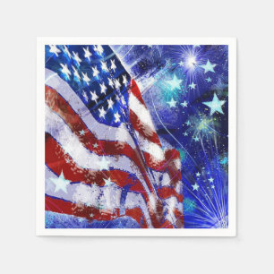 White Standard Luncheon Napkin/Independence Day Napkin