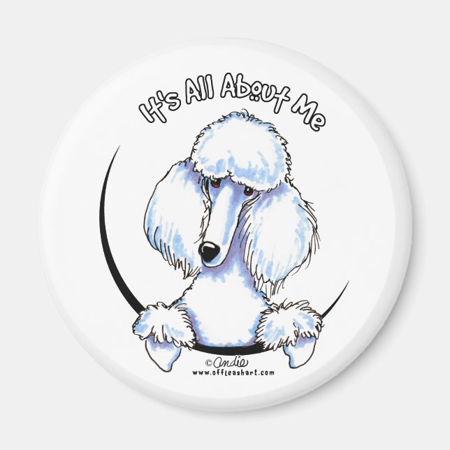 White Standard Poodle IAAM Magnet (Front)