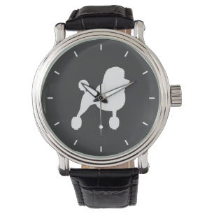 White Standard Poodle Silhouette Watch