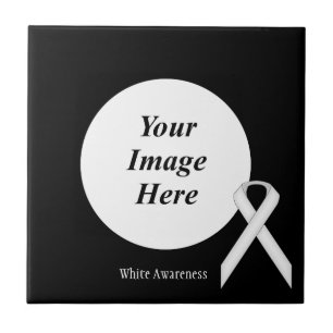 White Standard Ribbon by Kenneth Yoncich Ceramic Tile