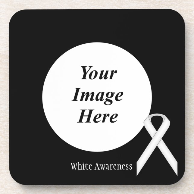 White Standard Ribbon by Kenneth Yoncich Coaster (Front)