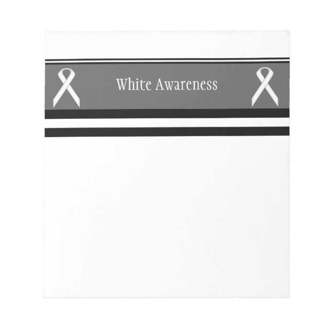 White Standard Ribbon by Kenneth Yoncich Notepad (Front)