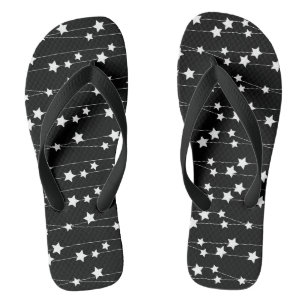 White Star Black Thongs