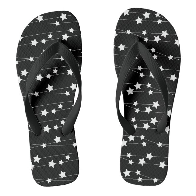 White Star Black Thongs (Footbed)
