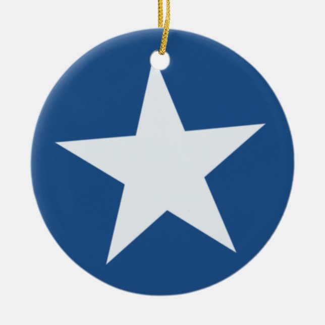 white star ceramic ornament (Front)