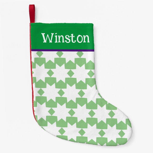 White Star Customised Green Christmas Stocking (Front)