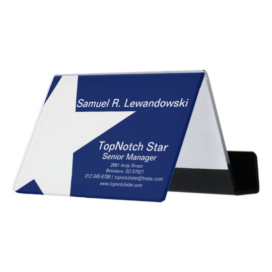 White Star Elegant customisable Desk Business Card Holder