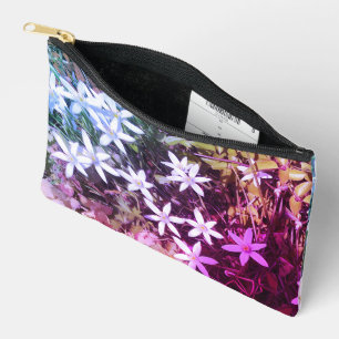 White Star Flower small accessory pouch