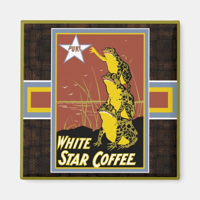 White Star Frog Coffee Magnet (Front)