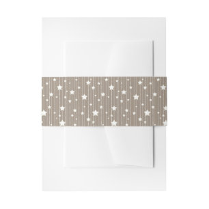 White star garlands dotted stripes invitation belly band
