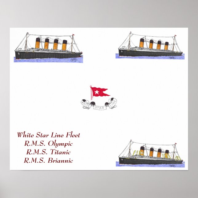 White Star Line Fleet of ships Poster (Front)