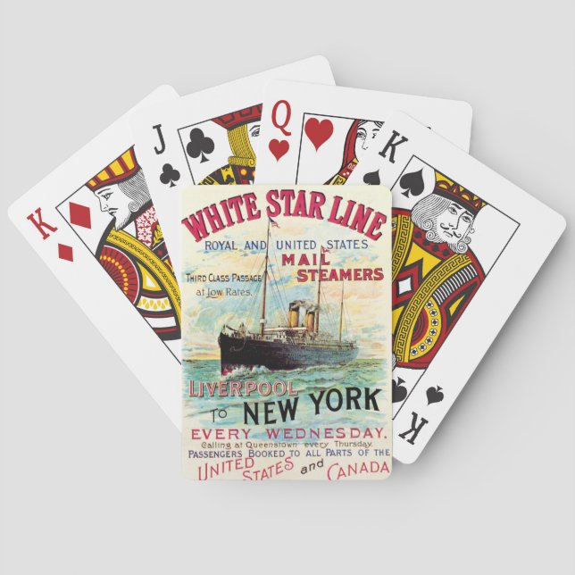 WHITE STAR LINE OCEAN MAIL STEAMER PLAYING CARDS (Back)
