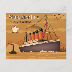 White Star Line, Olympic and Titanic Oversea Ship Postcard