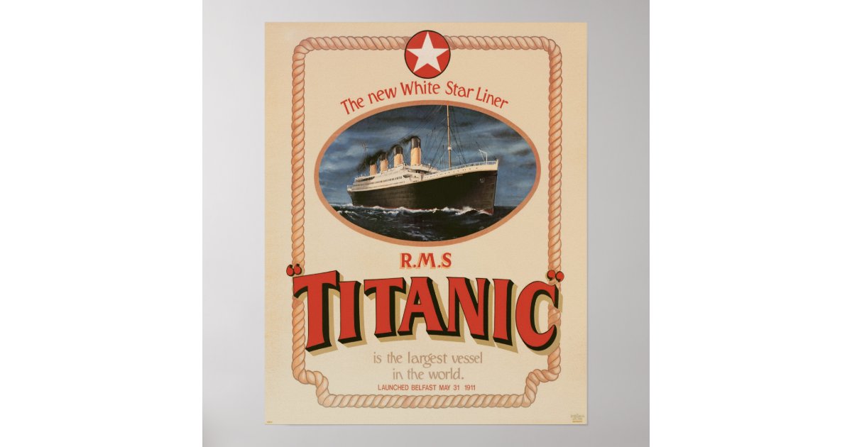 White Star Line RMS Titanic Poster | Zazzle