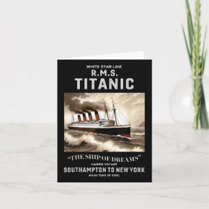 White Star Line Rms Titanic Ship Boys Kids Men  Card