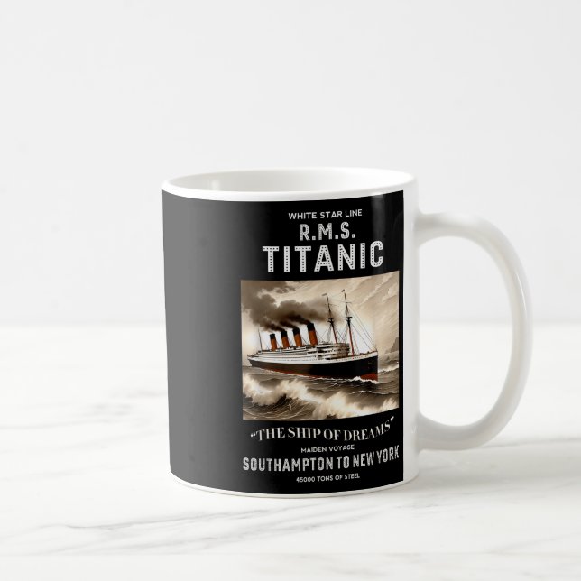 White Star Line Rms Titanic Ship Boys Kids Men  Coffee Mug (Right)