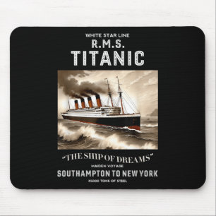 White Star Line Rms Titanic Ship Boys Kids Men  Mouse Pad