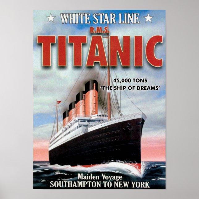 White Star Line RMS Titanic - The Ship Of Dreams Poster (Front)