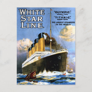 White Star Line Titanic Ad Postcard