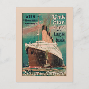 White Star Line Vintage Poster 1914 Postcard