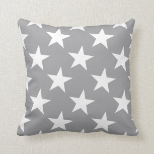 White Star Modern Elegant Grey Colour Background Cushion
