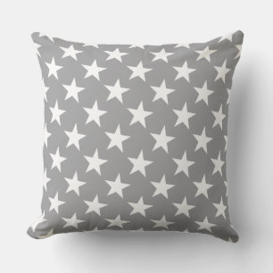 White Star Modern Elegant Grey Colour Background Cushion