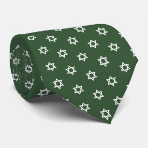 White Star Of David II Green Tie
