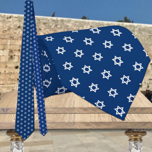 White Star Of David II Navy Blue Tie (Creator Uploaded)