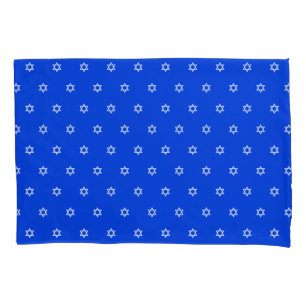 White Star of David Royal Blue Pillowcase