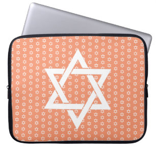 white Star of David Seamless Laptop Sleeve