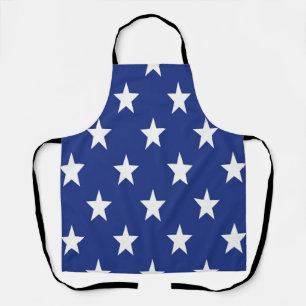 White Star On Blue Background Apron