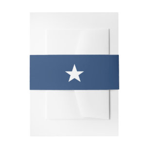 White Star on Patriotic Navy Blue Invitation Belly Band