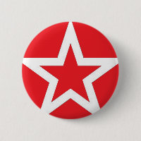 White Star on Red - Button