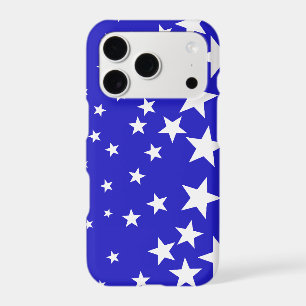 White star pattern on blue background