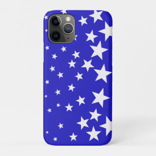 White star pattern on blue background iPhone 11 pro case