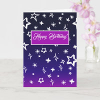 White Star Pattern on Blue to Magenta Ombre