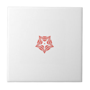 White star red outline white background ceramic ceramic tile