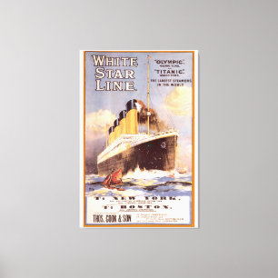 White Star Titanic and Olympic Vintage Poster Canvas Print