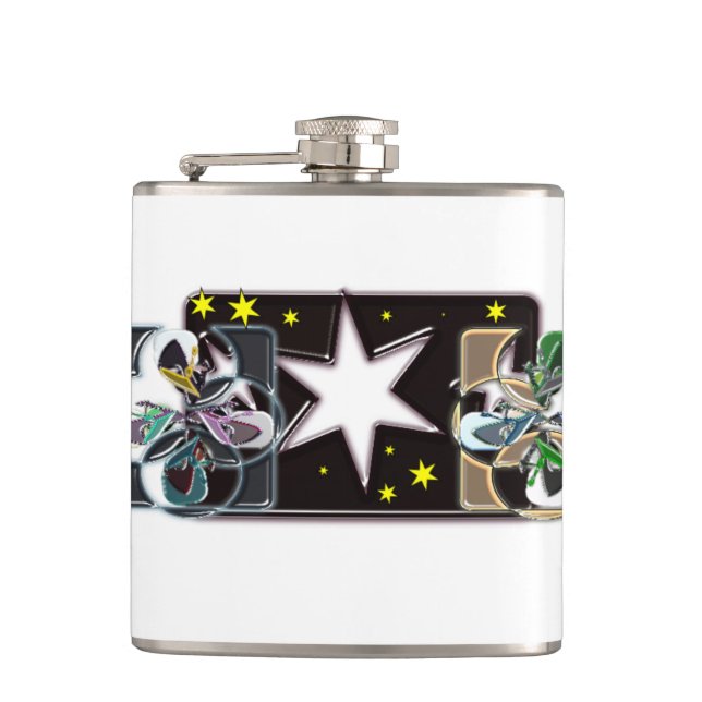 White Star Vinyl Wrapped Flask (Front)