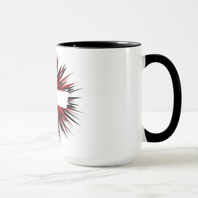 WHITE STARBURST CROSS MUG (Right)