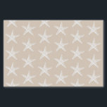 White Starfish Pattern Coastal Nautical Tissue Paper<br><div class="desc">Customizable tissue paper sheets with a white starfish on a light brown khaki tan background.</div>