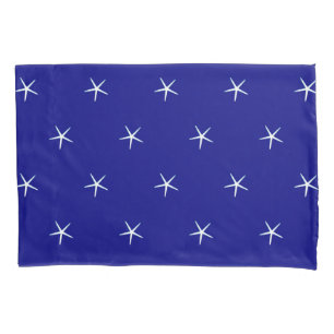 White Starfish Patterns Navy Blue Custom Nautical Pillowcase